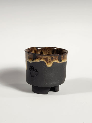 Sake Cup - Black Cheetah